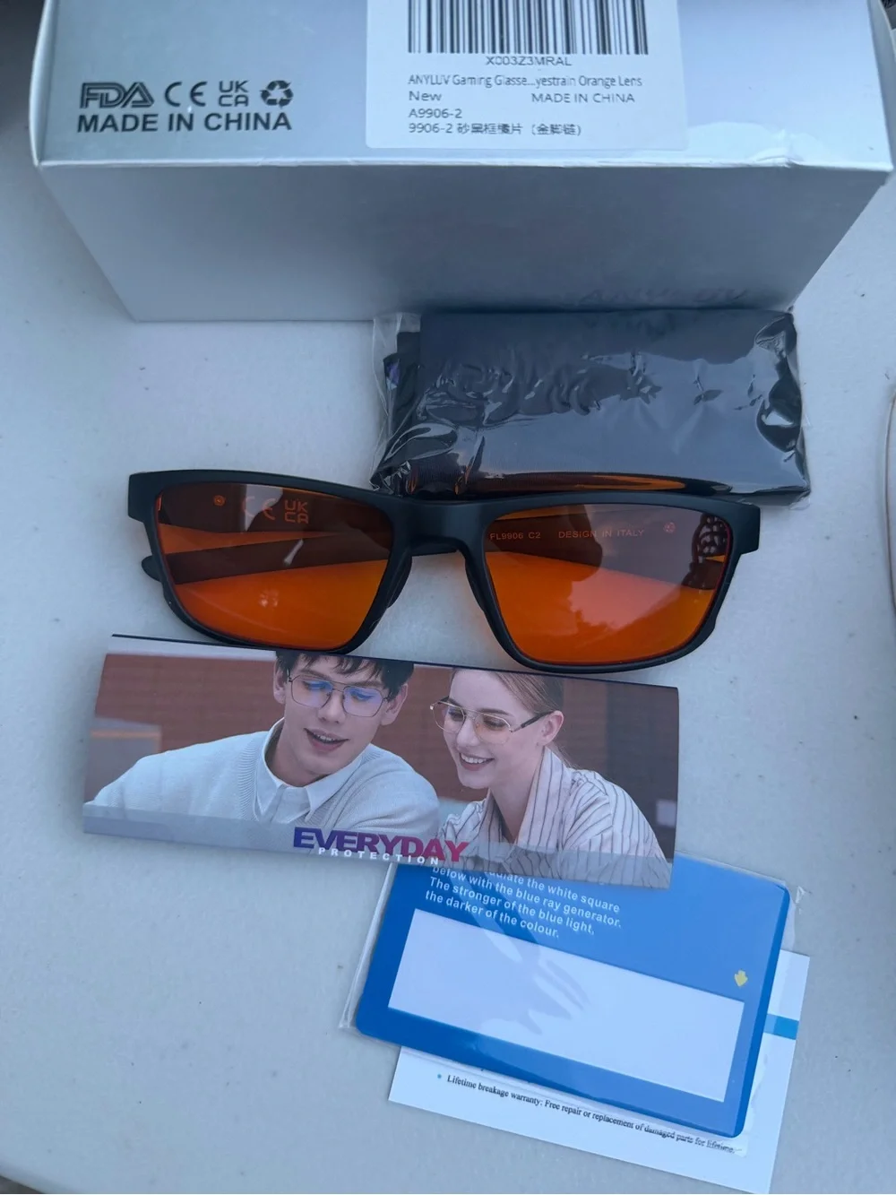 ANVILUV Orange Lens Blue Light Blocking Sunglasses